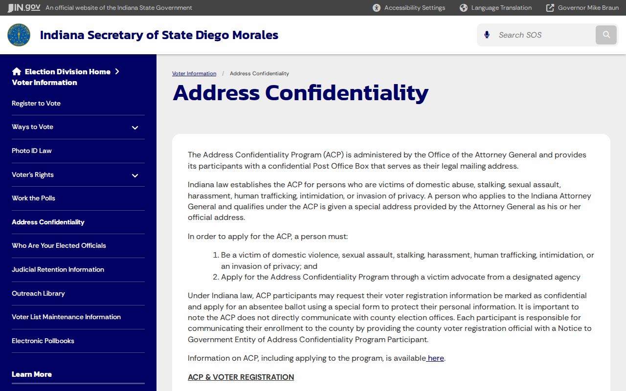 Clarksville ZIP code directory with voter address confidentiality guidance