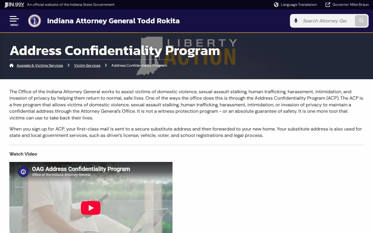 Clarksville ZIP code directory and Indiana Address Confidentiality Program
